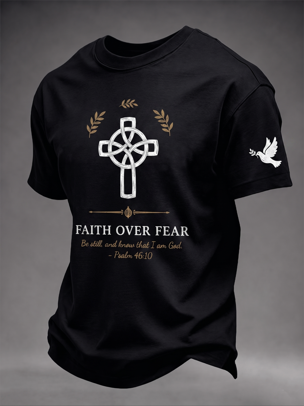 Men'S Faith Cross Printed Casual T-Shirt