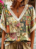 Women's Retro Floral Faith Top