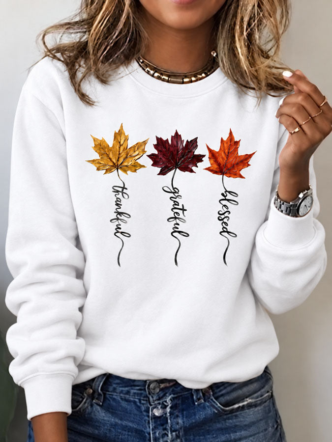 Women'S Thankful Grateful Blessed Sweatshirt