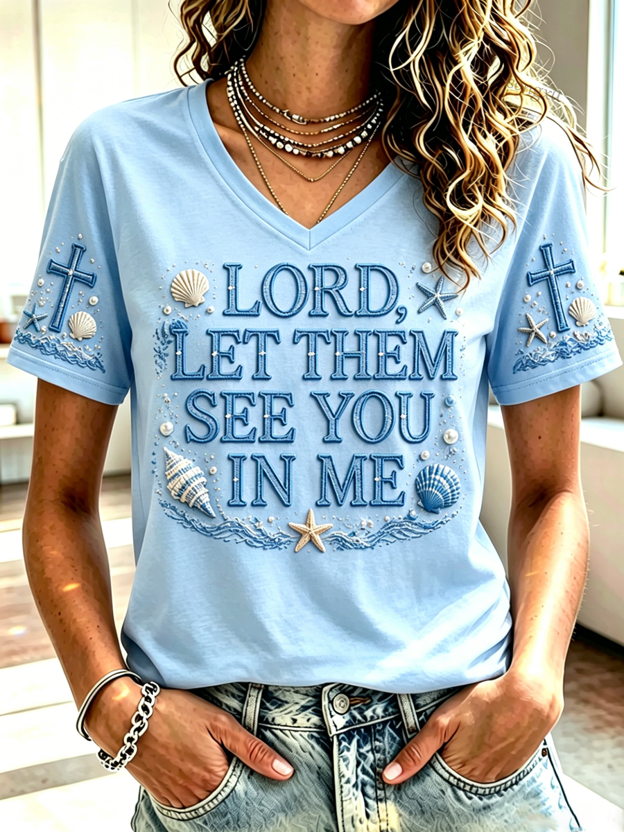 Women's “Lord ,Let Them See You In Me” Faith Casual T-shirt