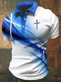 Men's Faith Print Casual Polo Shirt