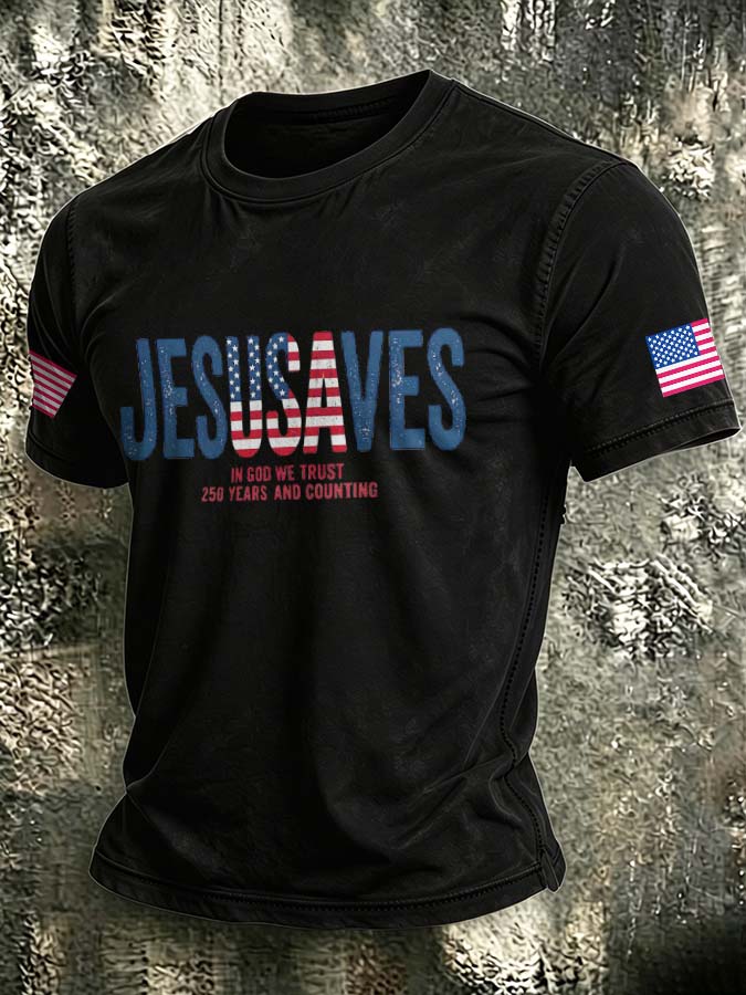 Men'S 250Th Anniversary Jesus Printed Casual T-Shirt In The United States