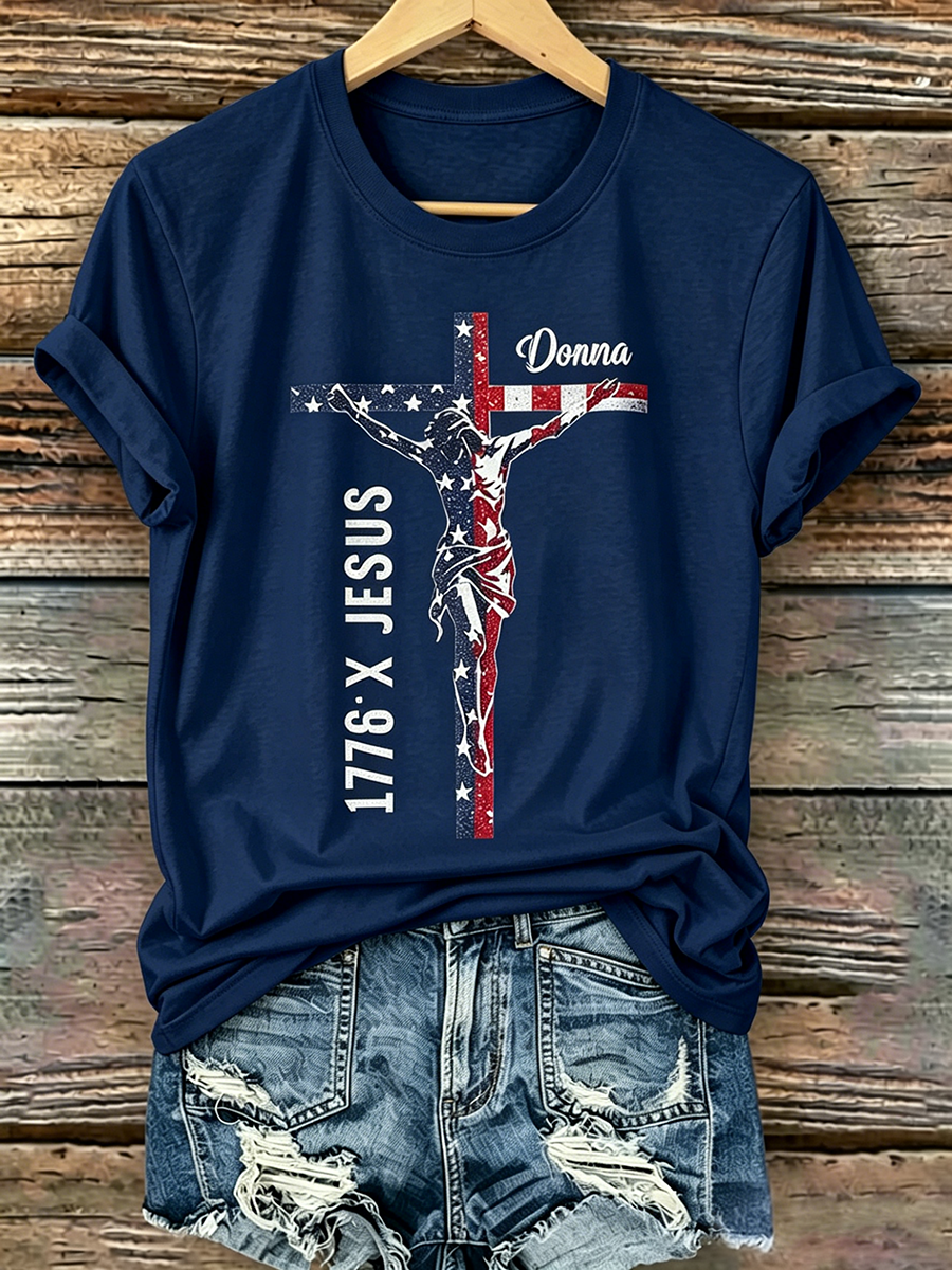 250Th Anniversary Commemorative Faith Glitter Printed Round Neck Top In The United States