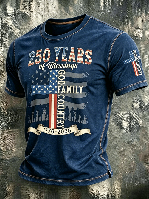 250Th Anniversary Commemorative Faith Printed Round Neck T-Shirt In The United States