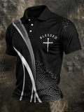 Men'S Retro Faith Printed Lapel Shirt