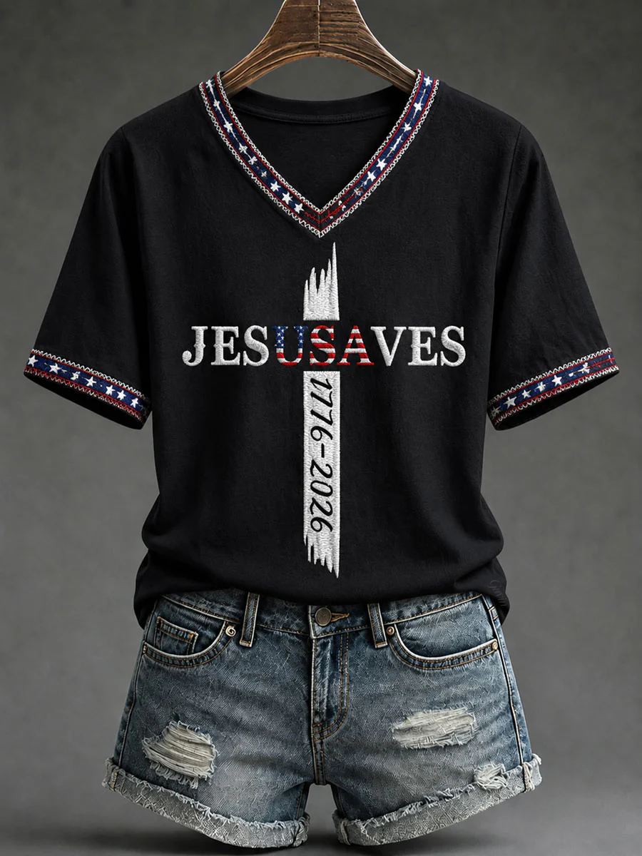 Women'S 'Jesus Saves' Printed Casual T-Shirt