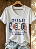 Women's American 250 Printed Casual T-Shirt