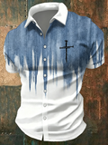 Men's Faith Cross Printed Casual Shirt