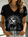 Women'S Faith Jesus Printed Casual T-Shirt