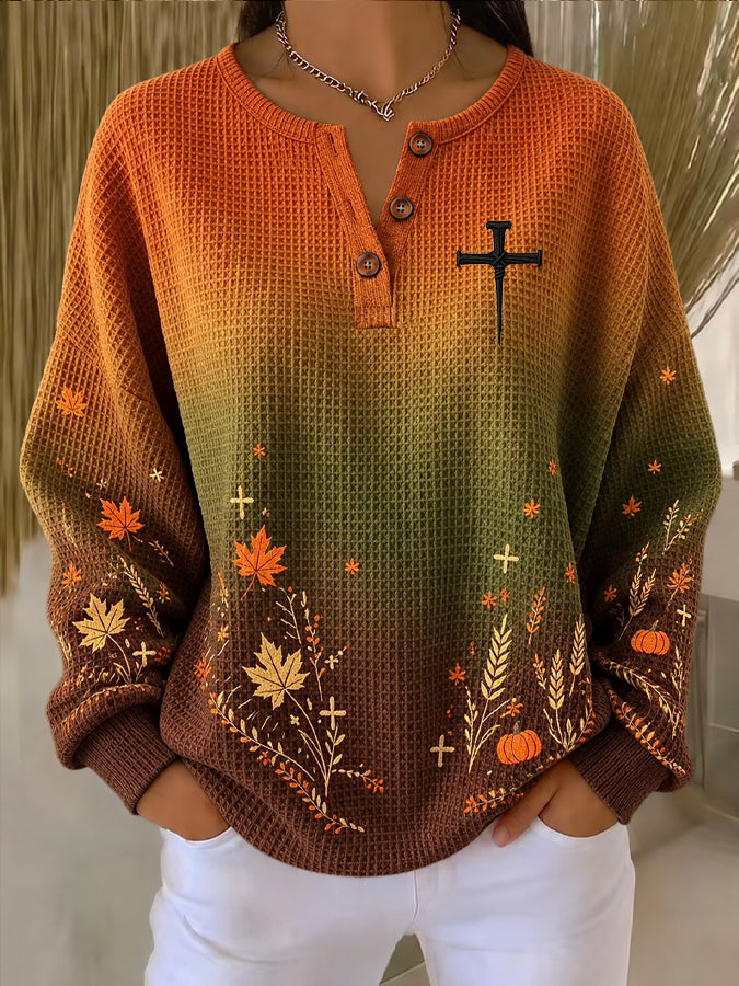 Women'S Autumn Print Long Sleeved Sportswear