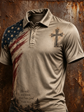 Men'S Faith Pattern Printed Collar Polo Shirt