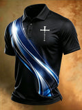 Men's Faith Cross Printed Polo Shirt