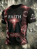 Men's Casual American Combined With Jesus Letter Short Sleeved T-Shirt