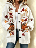 Women'S Autumn Thanksgiving Printed Casual Cardigan