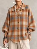 Women'S Plaid Printed Casual Sweater