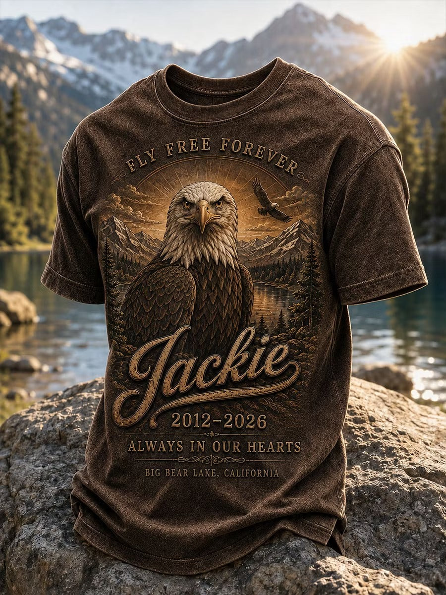 Fly Free Forever Jackie Bald Eagle Memorial T-Shirt