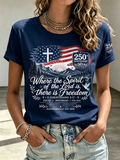 250Th Anniversary Faith Commemorative Printed Round Neck Top In The United States