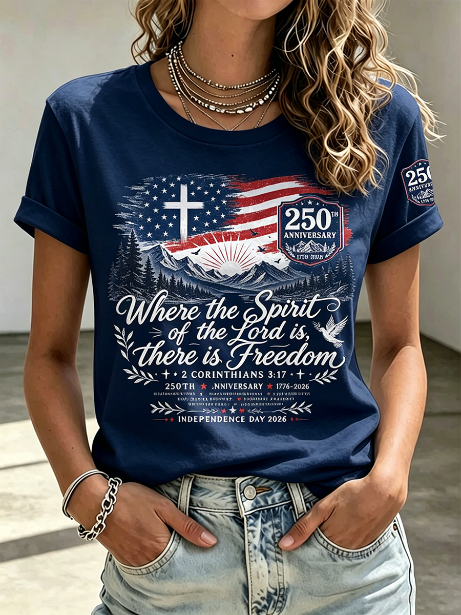 250Th Anniversary Faith Commemorative Printed Round Neck Top In The United States