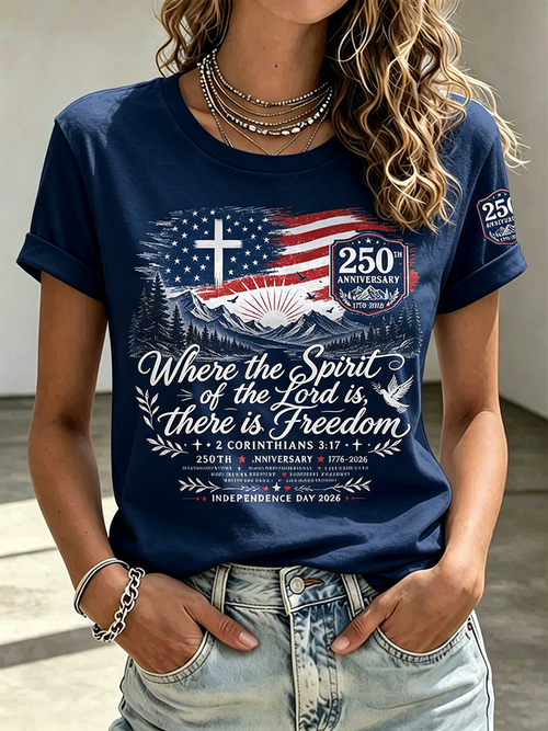 250Th Anniversary Faith Commemorative Printed Round Neck Top In The United States