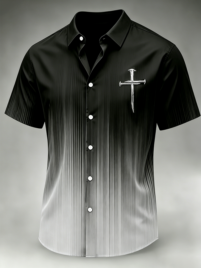 Men's Faith Cross Printed Casual Shirt