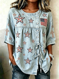 Women's 250th Anniversary Commemorative Faith Patch Printed Top