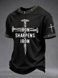 Men's Iron Sharpens Iron Print Casual T-shirt