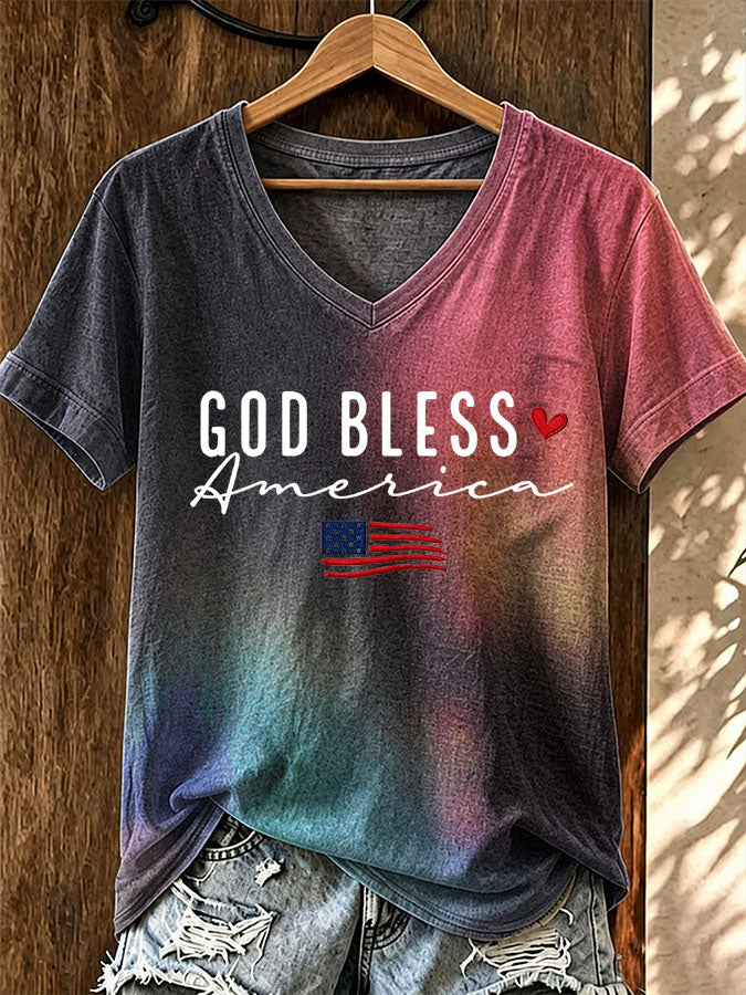 Women'S GOD BLESS Printed Casual T-Shirt