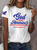 Women'S America Flag Printed Casual T-Shirt