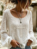 Women's Religious Beliefs Floral Printed Casual Cotton and Linen Top