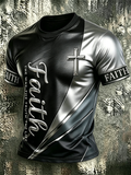 Men's Faith Metallic Printed Casual T-shirt