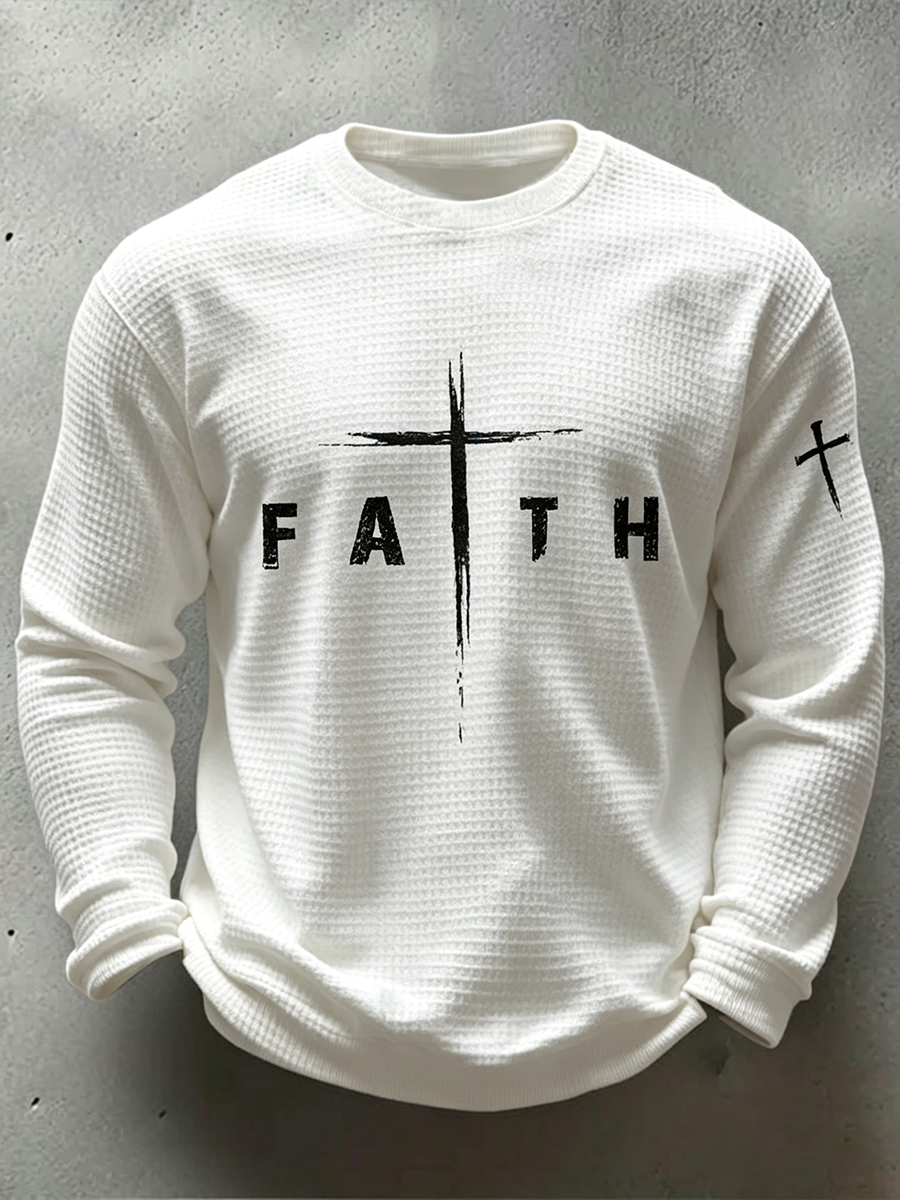 Jesus Faith Men's Waffle Hoodie