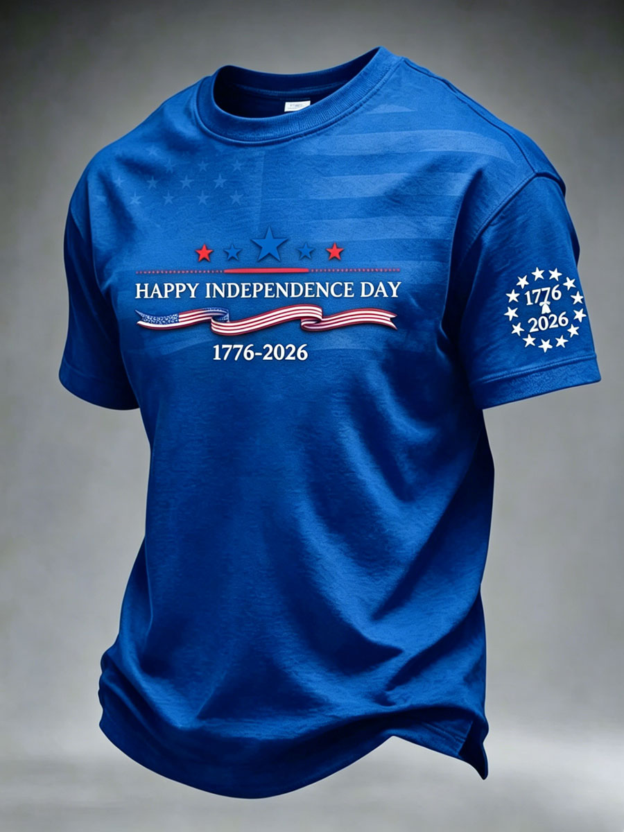 Men'S USA Independence Day Art Printed T-Shirt