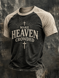 Men's Make Heaven Crowded Vintage Cross Raglan Short Sleeve T-Shirt