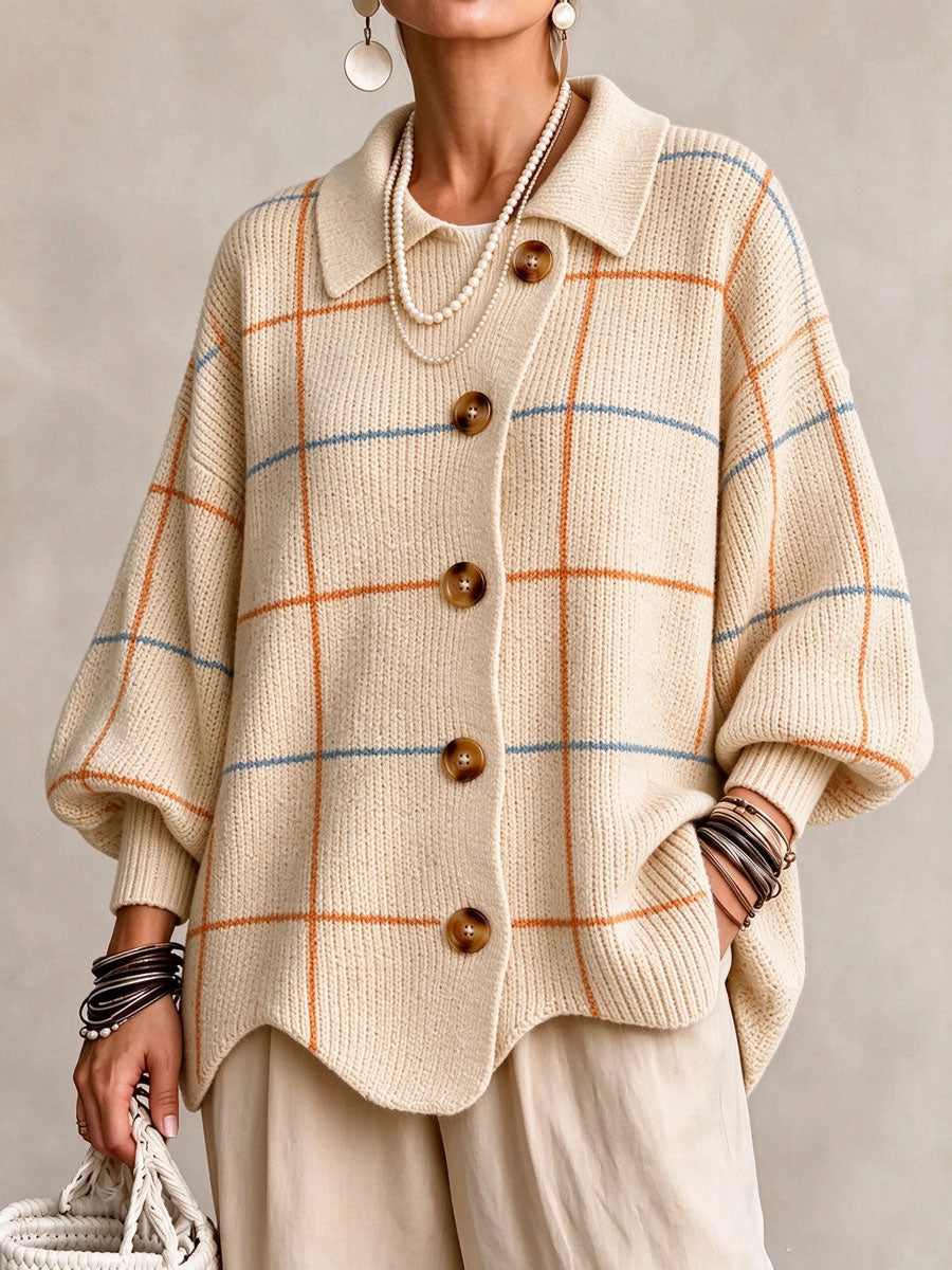 Ladies' Striped Checkered Casual Top