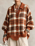 Women'S Plaid Printed Casual Sweater