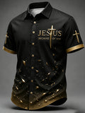 Men's Faith Cross Printed Casual Shirt