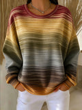 Women'S Gradient Printed Waffle Sweatshirt