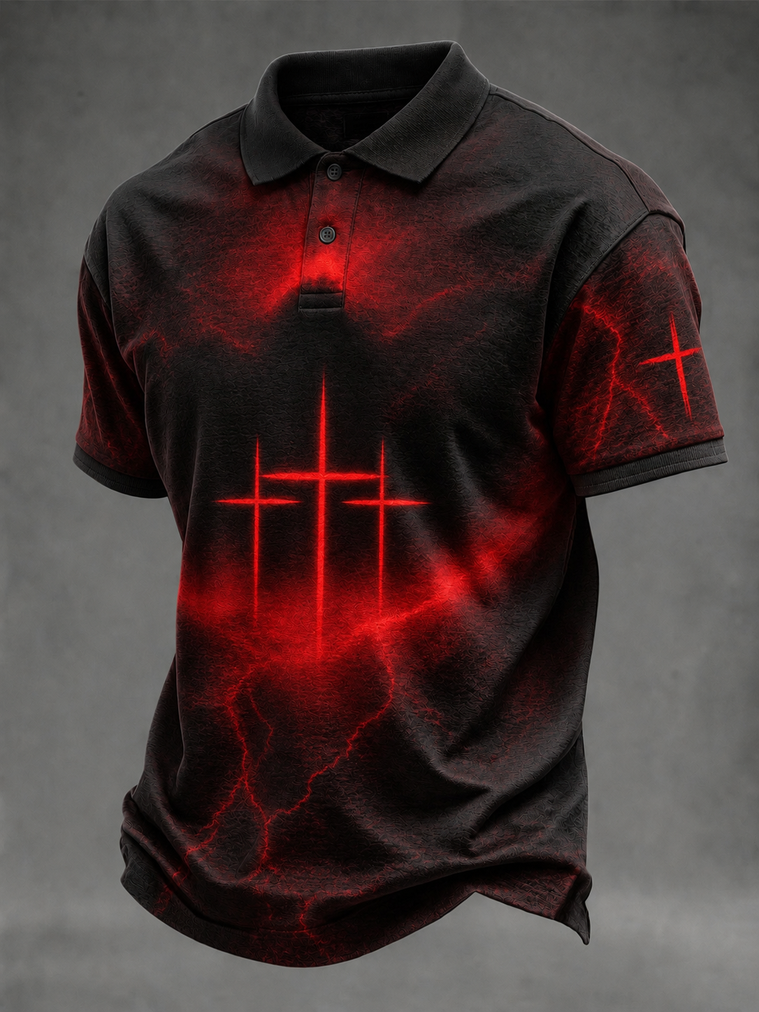 Men'S Casual Faith Printed Short Sleeved Polo Shirt