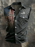 Men'S Retro Flag Faith Printed Sleeveless Vest Shirt