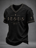 Men's Faith Print V-Neck T-Shirt
