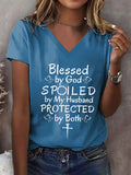 Ladies' Casual Animal Print V-Neck T-Shirt