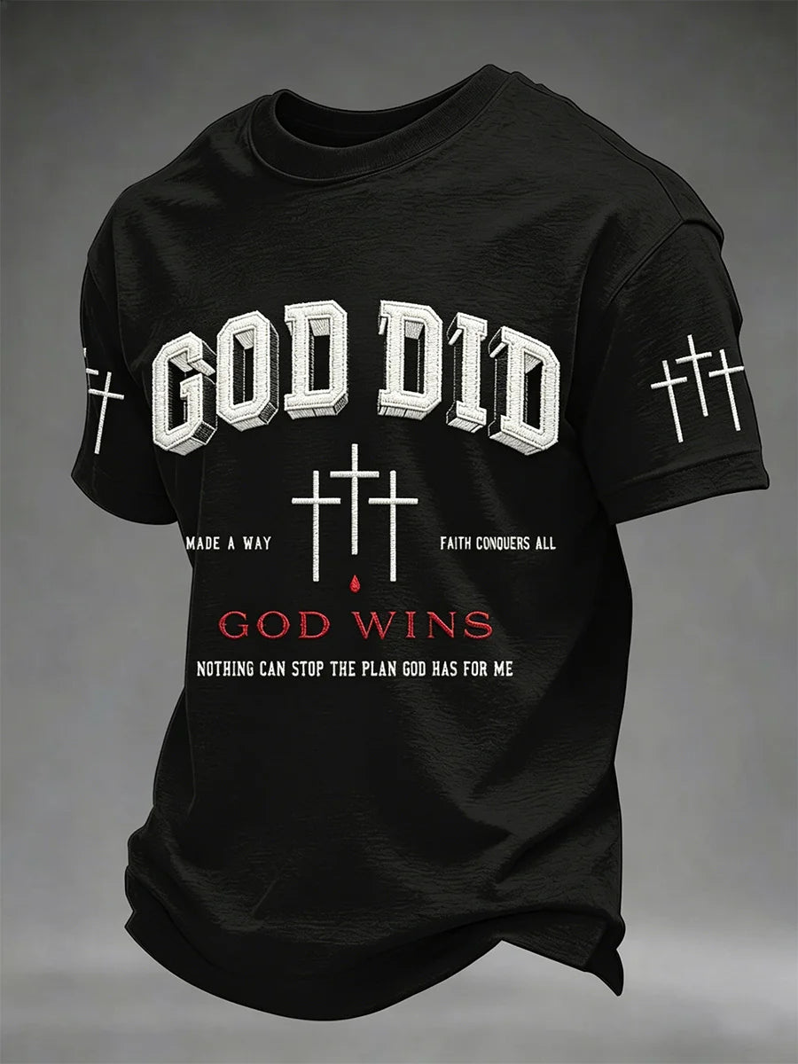 Men'S Faith Print Casual Top