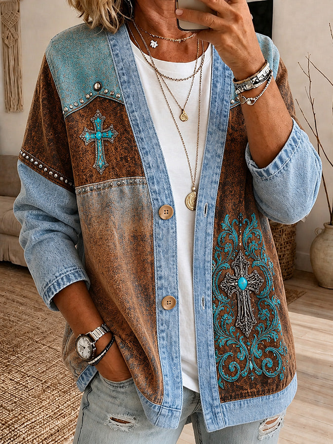 Women'S Faith Printed Casual Cardigan