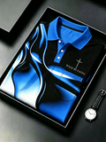 Men'S Christian Cross Pocket Printed Polo Shirt