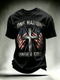 Men'S USA Independence Day Faith Art Printed T-Shirt