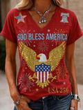 Two Fiddy Printed Casual T-Shirts of the United States Flag