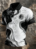 Men's This Is God's Country Marble Swirl Red White Patriotic Polo Shirt