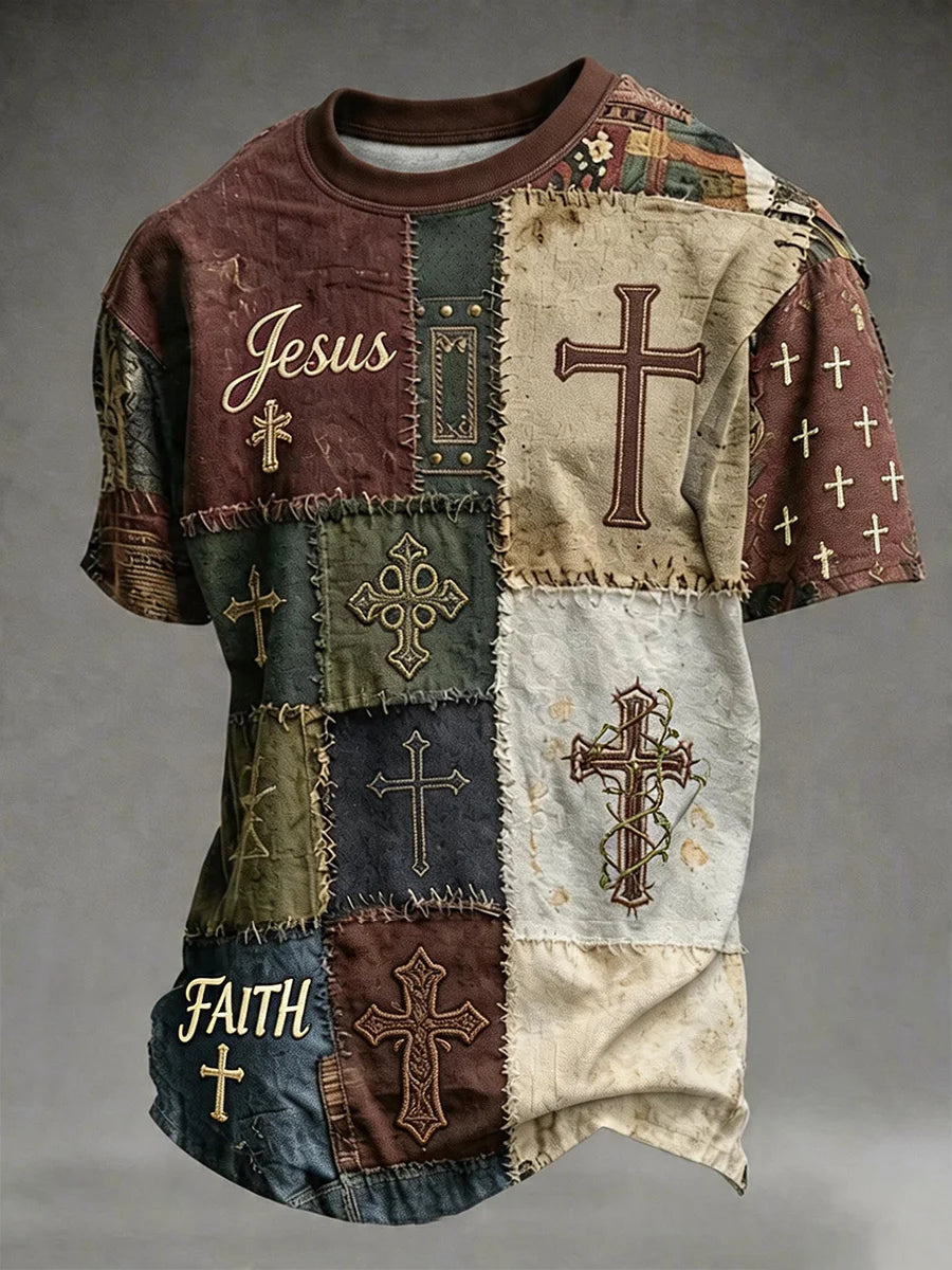 Men'S Faith Print Casual Top