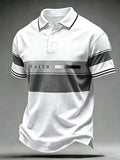 Men'S Faith Cross Geometric Splicing Printed Polo Shirt