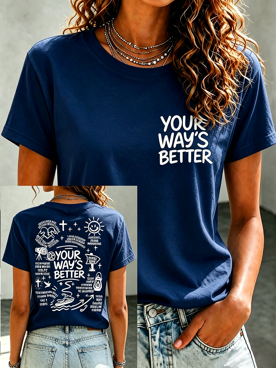 Faith Jesus Slogan Commemorative Print Casual T-Shirt